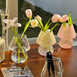 Popxstar Glass Vase Home Decoration Lamp Flower Vase Mushroom Vases Decorative Vase Hydroponic Vase Tealight Holder Aesthetic Room Decor
