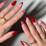 Popxstar  24pcs Wearable False Nail Spring Summer Short Oval Nails Art Colorful Flower Design Press on Nails Tips Finished Fake Nail Sets
