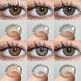 Popxstar  1 Pair Colored Contact Lenses Eye Color Lenses Natural Lenses Pupils Brown Blue Grey Fashion Lens Yearly Cosmetics Lens