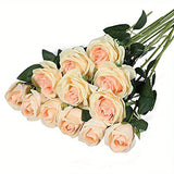 Popxstar 12pcs Realistic Artificial Rose Bouquet for Weddings, Birthdays, and More  for Floral Arrangements and Home Decor