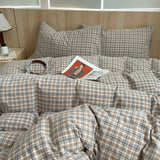 Popxstar  Nordic Ins Bedding Set Pure Cotton Duvet Cover Set Skin-Friendly Single Twin Full Queen Size Flat&Fitted Sheets Bed Sheets Set
