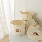 Popxstar INS Cute Baby Diaper Storage Bag Baby Supplies Toys Clothes Storage Bag Cotton Embroidery Multifunctional Mommy Storage Basket