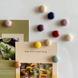 Popxstar 10Pcs mini resin frosted magnet Mo Landi circular whiteboard orifice photo stickers simple refrigerator.