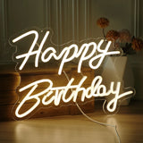 Popxstar Happy Birthday Led Neon Sign for Birthday Party Decor Oh Baby Neon Light Lets Party Home Hanging Decor