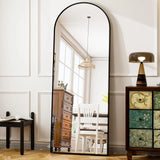 Popxstar 64"x21" Full Length Mirror Arched Full Mirror Free Standing Leaning Mirror Wall-Mounted Mirror Aluminum Frame Modern Mirrors