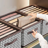 Houndstooth Jeans Pants T-Shirt Storage Box Underwear Foldable Wardrobe Organizer For Clothes Separator Cabinet Oрганайзер
