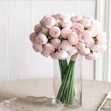 Popxstar spring decor 27Heads Peony Artificial Flowers for Home Vase DIY Decor Bride Rose Bouquet Fake Flower Wedding Party Centerpieces Decoration