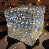 Popxstar 3D Cloud Tulip LED DIY Flower Sea Night Light Mirror Table Lamps Bedroom Ornaments Decoration Mirror Table Lamps Bedside Gift