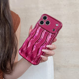 Popxstar  Luxury Plating Water Ripple Pattern Wavy Curly Edge Case for IPhone 17 16 15 13 14 Pro Max Electroplated Camera Protection Cover