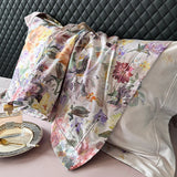 Popxstar  Premium 1000TC Egyptian Cotton American Oil Painting Style Flower Print Bedding Set Duvet Cover Bed Sheet Set Pillowcases 4Pcs