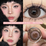 Popxstar  kisseye1Pair Colour Contacts Lenses Prescription Myopia Blue Eye High Quality Beauty Pupil Brown Lenses Makeup