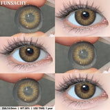 Popxstar  1 Pair Black Series Contact Lenses for Eyes Big Blakc Eyes Softlens Beautiful Pupils Natural Brown Lens Yearly Cosmetic