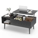 Popxstar Lift Top Coffee Tables For Living Room 39.37"x19.7" Desk Tea Wood Dining Tables Adjustable Storage Shelf Easy Lift Or Lower