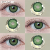 Popxstar  1 Pair Color Contact Lenses Beauty Eyes Pupils Fashion Makeup Beauty Cosmetics Soft Green Natural Brown Lens Yearly Use