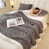 Popxstar Soft Sherpa Throw Blanket for Couch Sofa, Multi Size Fleece 3D Embossed Fuzzy Cozy Blanket for Bed, Thick Blanket for All Season