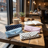 PVC Polka Dot Pencil Case Snap Button Closure Lightweight Storage Pouch Korean Style Durable Stationery Organizer Daily Use