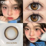 2PCS Brown Natural Color Contact Lenses with Myopia Graduation Beauty Korean High Quality Lens 0~-8.00 Fast Shipping