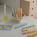 Popxstar Ins Style Spiral Long Rod Candle Scented Candle Aromatherapy Soy Wax Candles Wedding Birthday Candle Party Home Decoration