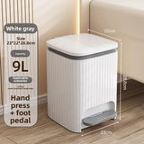 Popxstar  9/12L Wastebasket Pressing Type Recycle Bin with Pedal Lid Luxury Large Capacity Trash Bin Home Use Bathroom Kitchen Trash Can