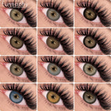 Popxstar  1 Pair Brown Gray Contact Lenses Colored Contact Lenses for Eyes Colorful Eye Contacts Natural Blue Lens Fashion Pupils