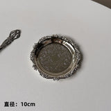 Popxstar Stainless Steel Plate Cake Tray Afternoon Tea Dessert Dish Jewelry Storage Tray Dessert Table Snack Dish Display Home Supplies