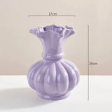 Pumpkin shaped ceramic vase hydroponics dried flowers flower arrangement desktop ornament home living room study decoration