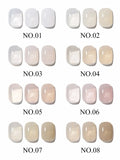 popxstar 12ML Gel Polish Kit- Mint Mambo Collection, Milky Blue & Frosted Ice, 2025 Viral Nail Art Supplies for Summer Vacations