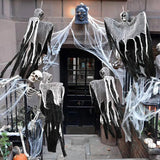 1Set Halloween Decorative Hanging Ghost Skull Skeleton Gauze Haunted Home Party Horror Props Hanger House Yard Party Hanging