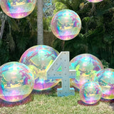 Popxstar  1/3/5pcs 22in/32in/50in rainbow color 4D holographic balloons, birthday party/music party/single, wedding party supplies