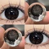 2PCS Contact Lenses Black Pupils Natural Lenses Cosmetic Black Contacts Yearly Big Eye Lenses Black Lenses