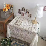 popxstar Lace Tablecloth White Bedside Row Frame Coffee Table With Cover Cloth Small Fresh Square Stall Tablecloth White Tablecloth