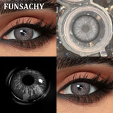 1 Pair Colored Contact Lenses Brown Green Lenses Natural Look Eye Makeup Softlens Beautiful Gray Pupils for Yearly Use