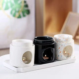 Popxstar  Detachable Ceramic Essential Oil Burners Waxes Melt Burner Warmer Tealight Candle Holder Home Tabletop Decoration Yoga Spa Gifts