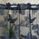 Popxstar  1PC Black Lace Butterfy Curtain for Kitchen Sheer Voile Drape Cabinet Door Bay Window Hotel Pocket Blinds #E