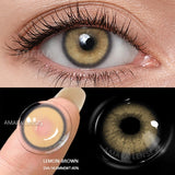 Popxstar  1Pair Contact Lenses for Eyes Color Natural Brown Beauty Yearly Cosmetic Contacts Eyes Makeup Eye Contacts Brown Lens