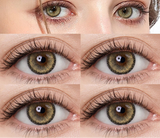 Popxstar 2Pcs Color Contact Lenses with Russian Style Green Beauty Pupil Makeup Eyes Brown Gray Lenses DIA:14.0mm