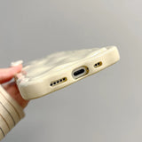 Popxstar  Solid Color Gloss 3D Wave Texture Phone Case for iPhone 16 15 14 13 16 Pro Max Soft Silicone Shockproof Protection Coque Cover