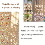 Popxstar  Hanging window sill garden crystal sun catcher, gold-plated design, suitable for indoor and outdoor decoration as well as party