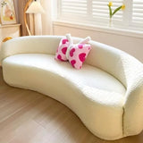 Curved Sofa Slipcover Textured Stretch Couch Cover Modern Cloud Sectional Sofa Protector Furniture Protective Cover