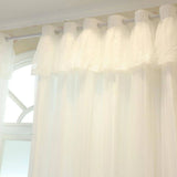 1pc Romantic white color Double Layer blackout Curtains with Sheer,Blocks UV,Heat Insulating , for Living Room, Bedroom