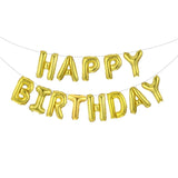 Popxstar  13pcs White Happy Birthday Balloon Foil Letter Ballons Baby Shower Kids Birthday Party Decoration Adult Balloon Banner Globos