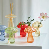 Popxstar Mini Bud Vase Glass Mushroom Aromatherapy Bottle Hydroponic Flower Decoration Home Decor Nordic Vase Desktop Small Vase