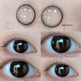 2pcs Color Contact Lenses for Eyes with Diopter Black Lenses High Quality Natural Lens Brown Large Diameter Beauty Lenses