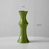 Creative bamboo joint ceramic vase hydroponics dried flowers flower arrangement desktop ornament home office decoration