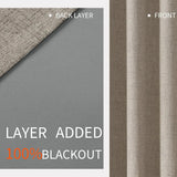 Popxstar Blackout Curtains 350cm Height Room Darkening Curtains for Bedroom 100% Black Out Textured Thermal Curtain Privacy Protection