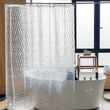 Popxstar Thick PEVA Clear Shower Curtain with 12Hooks Waterproof Bathtub Bathing Cover Mildewproof Modern Bathtub Partition Curtain