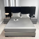 Popxstar Rayon Satin Waterproof Fitted Sheet Silky Solid Color Bed Sheet Elastic Band Sheets Smooth Bedsheet Mattress Cover