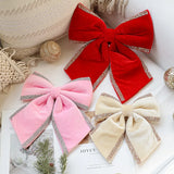 Popxstar Christmas Bow Christmas Tree Ornament Large Red Soft Bow Door Wall Wreath Garland Decor New Year Xmas Home Party Decoration