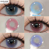 Popxstar  -1 Pair 14.2/14.5mm Myopia Colored Contact Lenses For Eyes Fashion Natural Brown Lens Beauty Color Pupil Blue Purple Pink