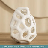 Popxstar  Artistic Sense Modern Light Luxury Ceramic Hollow Vase, Dried Flower Simulation Home Decor